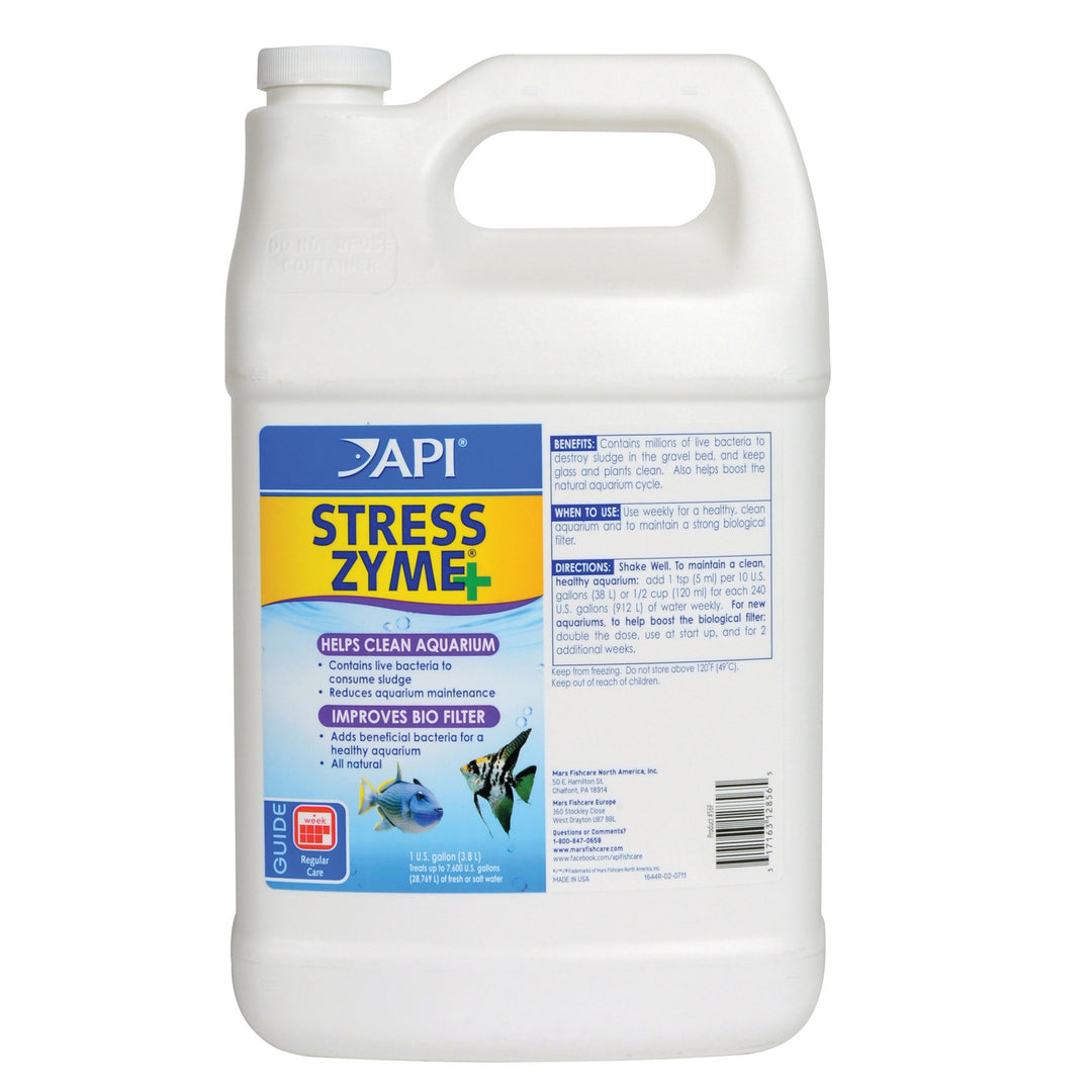 Stress Zyme Freshwater and Saltwater Aquarium Cleaning Solution 1-Gallon Bottle