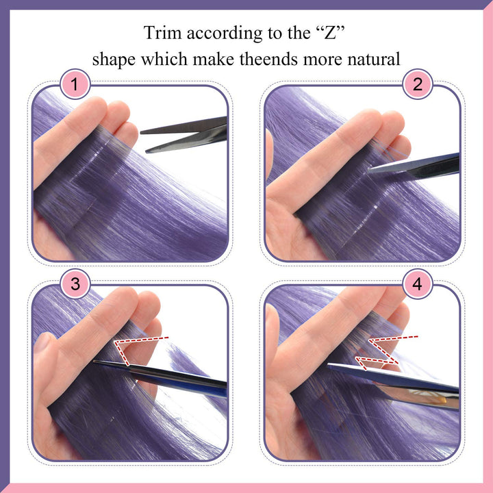 Colored Hair Extension, 12 PCS Purple Pink Hairpiece for Girls Princess Party Highlight Colorful Straight Hair Extensions Clip in Costumes Hair Piece for Girls Dolls, 20 inch