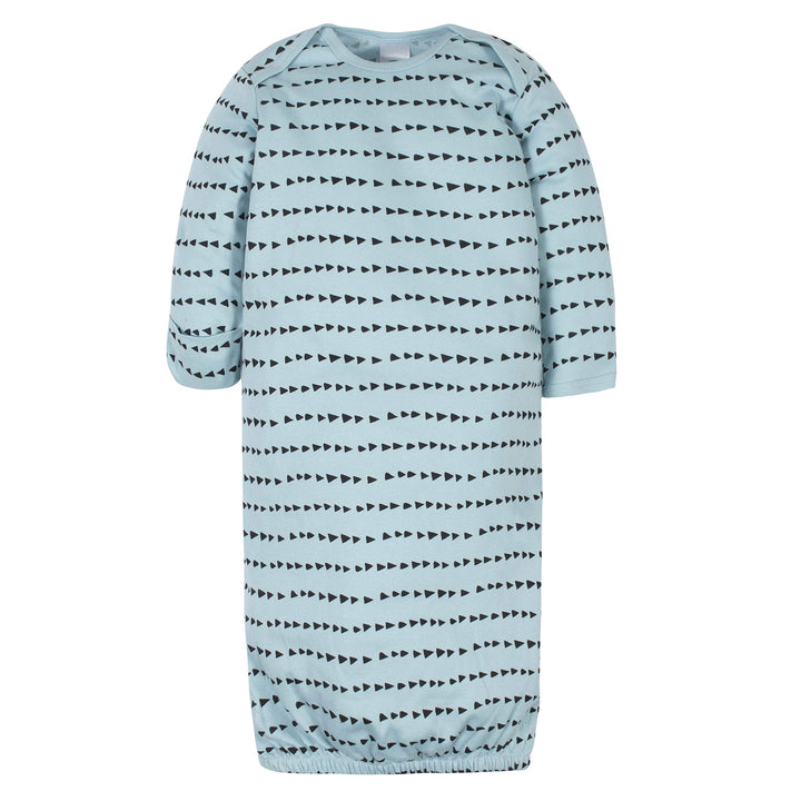 Unisex Baby Boy and Girls 4-Pack Sleeper Gown Dinosaur Blue Preemie