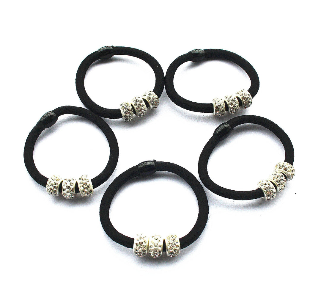Casualfashion 10Pcs Lady Girls Shiny Rhinestone Rubber Band Hair Rings Korean Hair Accessories Hair Ropes Ponytail Holder