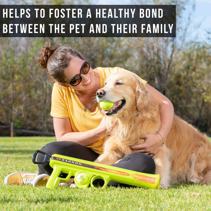 K9 Kannon Dog Ball Thrower Launcher for Dogs, All Breeds Up To 60 Pounds, With One 2.5 Inch Tennis Ball, For All Breeds