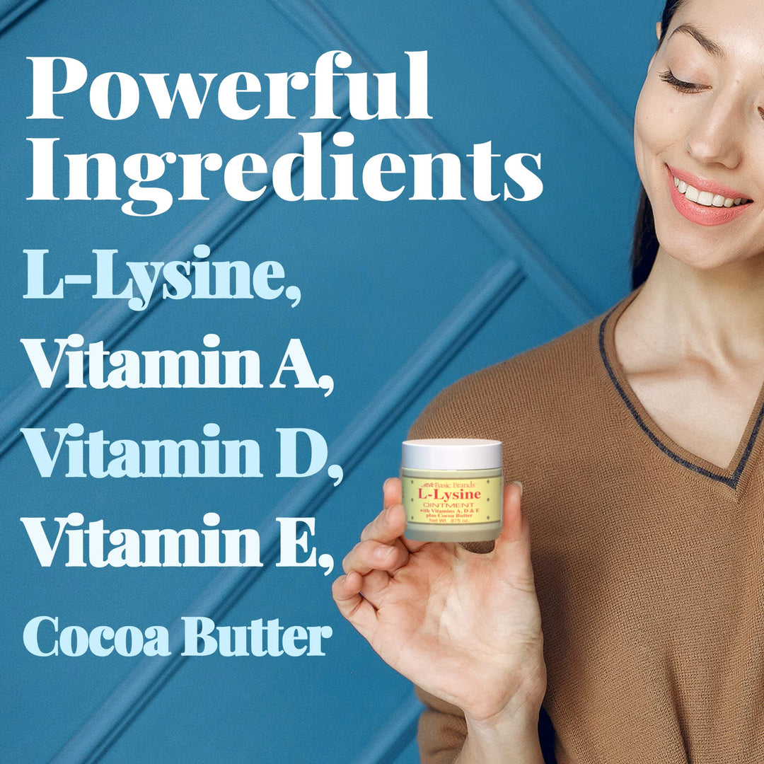 - L-Lysine Ointment - 0.875 oz - Lysine Cold Sore Treatment and Blister Relief - Soothes Lips – 4 Pack