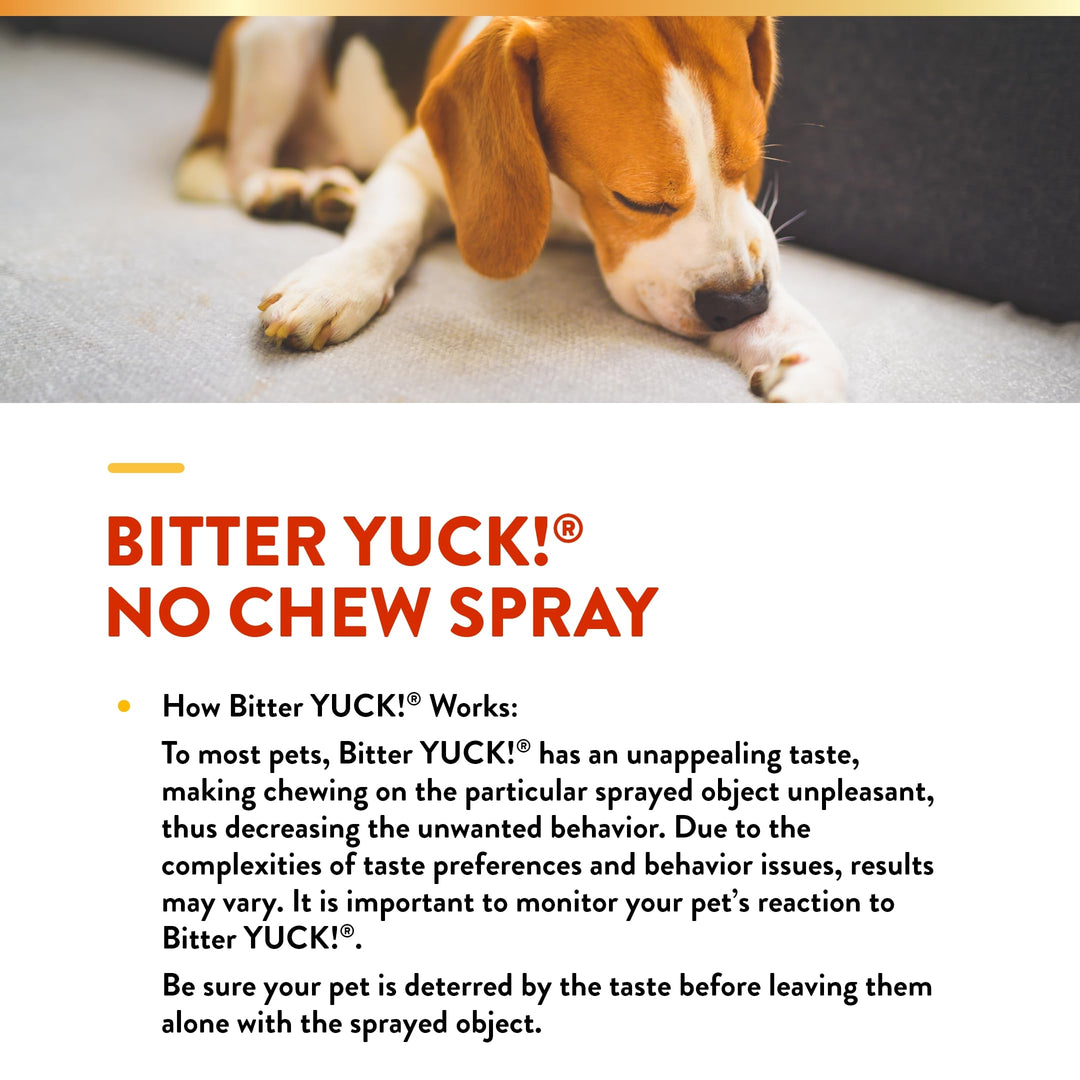 Bitter Yuck! No Chew Spray for Dogs, Cats, and Horses Pet Training Spray, Liquid, Made in The USA, 16 Ounce