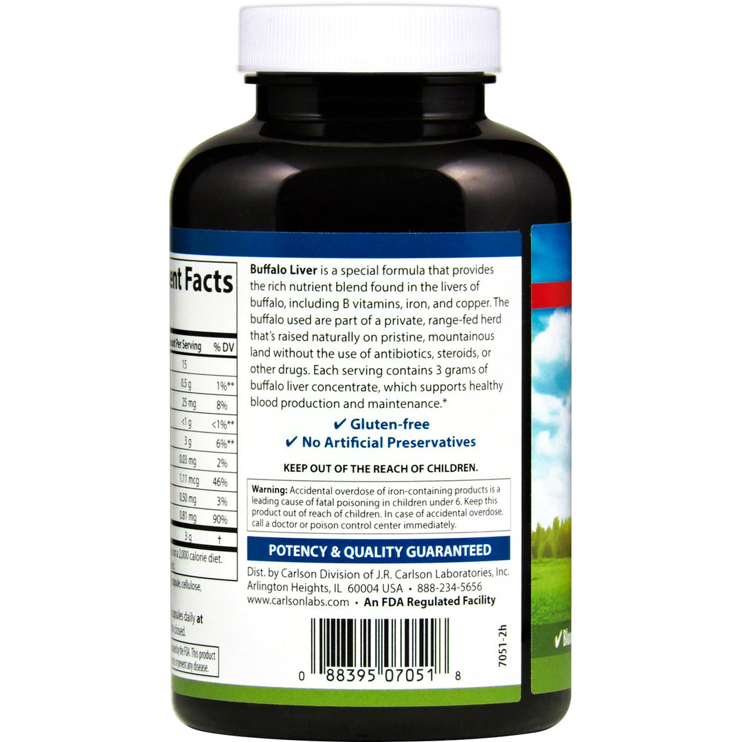 Buffalo Liver, Blood Health, 180 Capsules