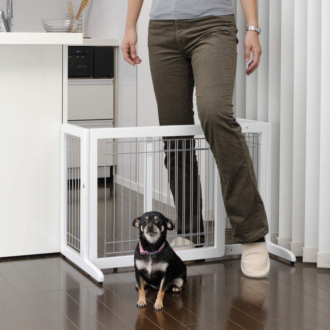Freestanding Pet Gate, Small, Origami White