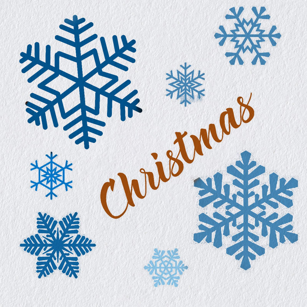 Christmas Clear Stamps Decorative Xmas Theme Winter Blessing Sentiment Words, Snowflake Clear Rubber Scrapbooking Stamps with Sentiment for Card Making DIY Photo Album