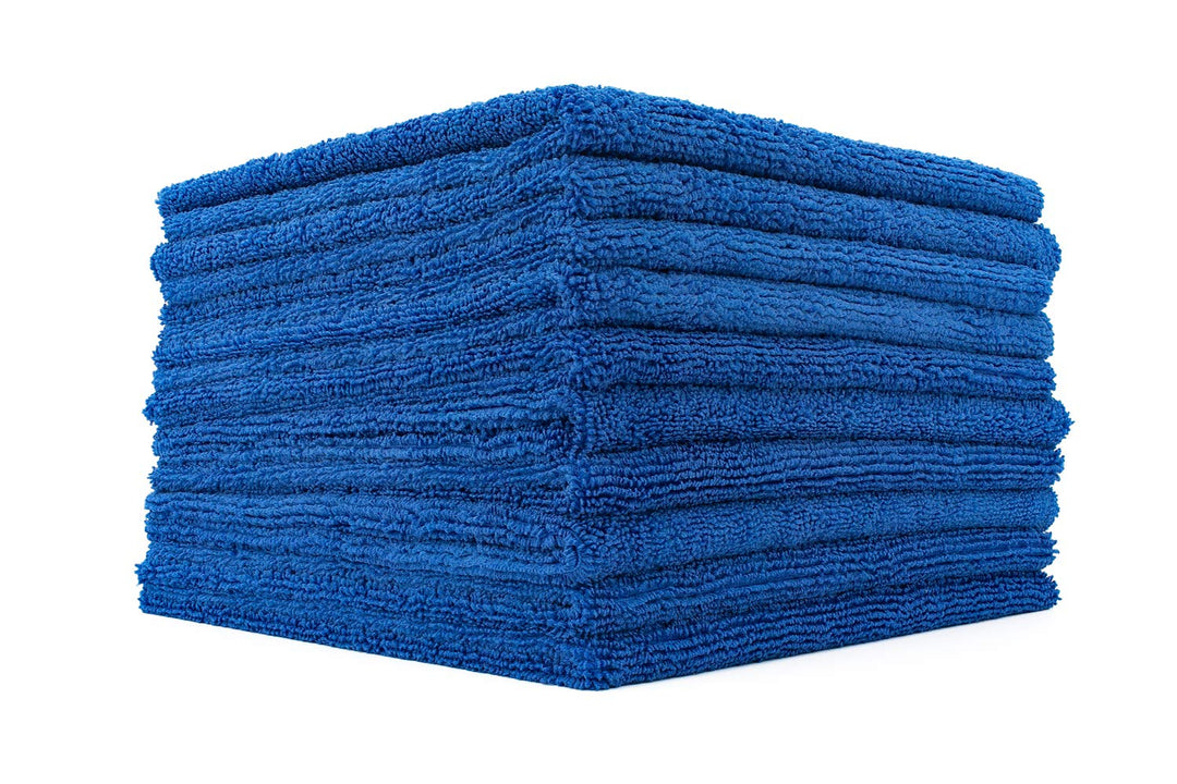 - Edgeless 365 Microfiber Towels (10-Pack) Premium 70/30 Blend, Professional Polishing, Wax Removal, Auto Detailing, 365gsm, 16in x 16n, Royal Blue