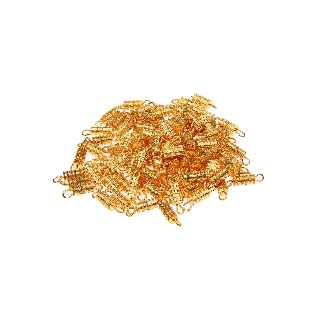 300x Barrel Screw Clasps - Use for Jewelry Making and Repair - Recommended Connector for DIY Necklaces, Bracelets, Anklets - 4 mm x 15 mm - Silver/Gold/Stainless Steel