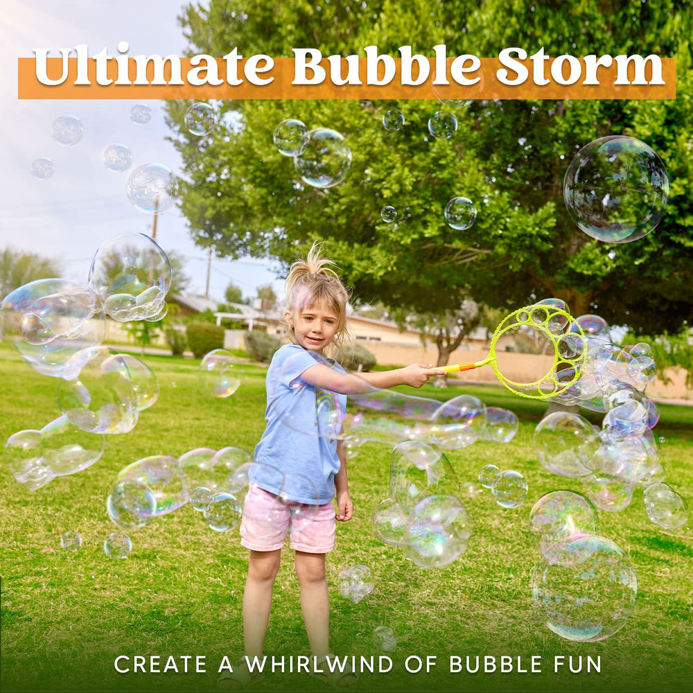 Big Bubble Wands Set Bulk for Kids Summer Outdoor Activity Party Favors, 18 Pcs Giant Bubble Maker with Tray, 12 Large, 6 Pcs Bubble Solution Suitable for All Age People