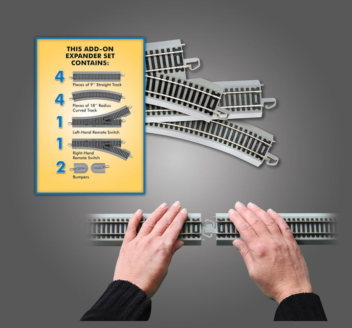 Trains SnapFit EZ TRACK LAYOUT EXPANDER SET NICKEL SILVER Rail With Grey Roadbed HO Scale, Medium