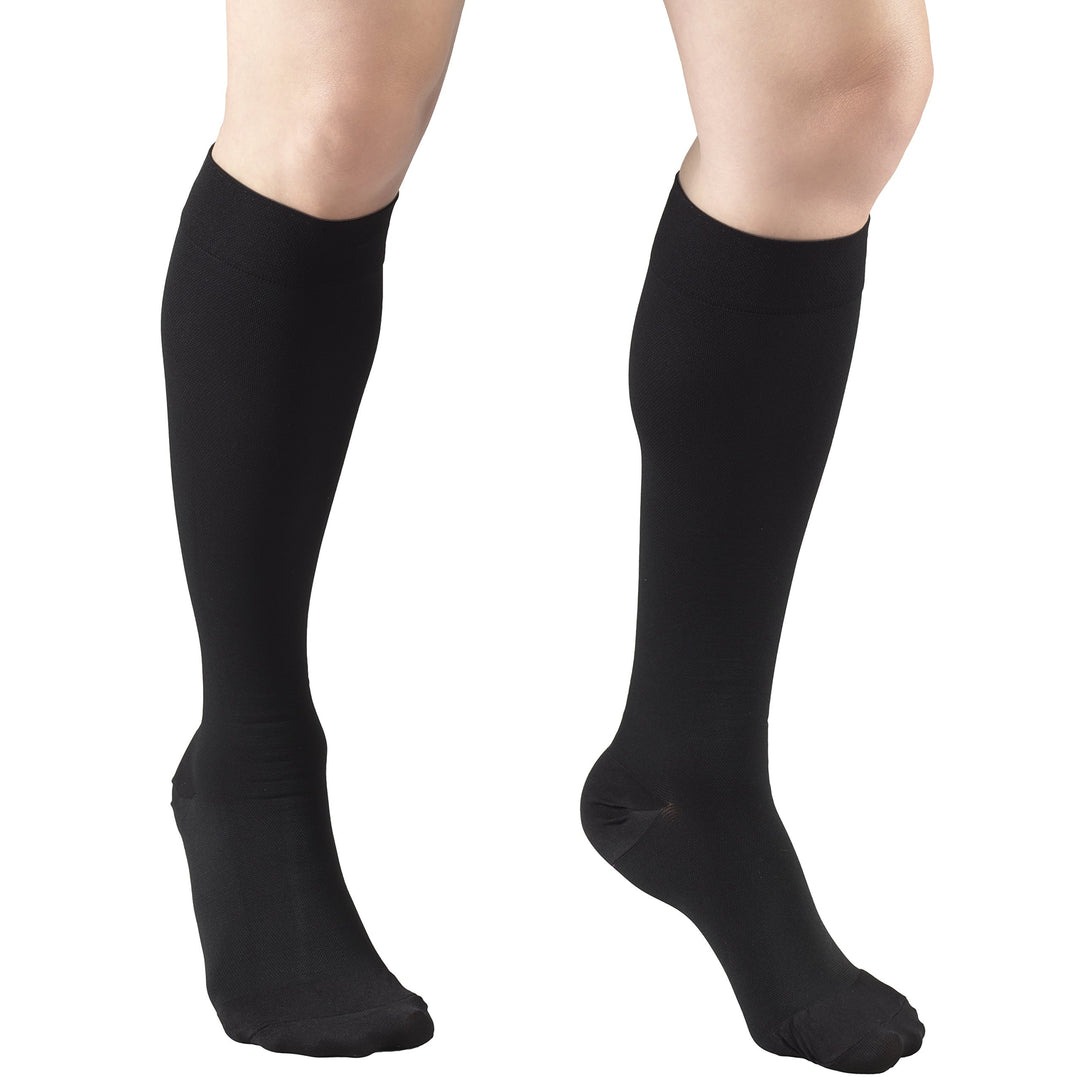 Truform Closed Toe, Knee High 20-30 mmHg Compression Stockings, Black, X-Large