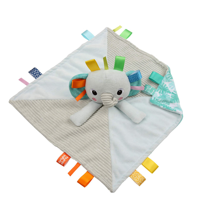 Elephant Cuddle 'n Tags 2-Sided Baby Lovey Security Soothing Blanket, 16