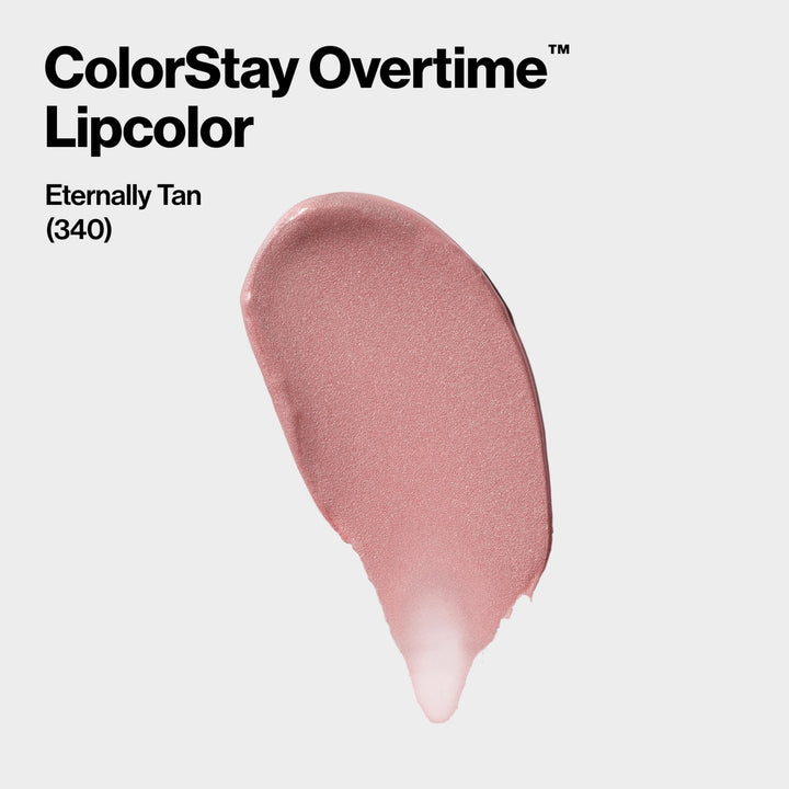 Colorstay Overtime Long-wearing Glossy Lipcolor with Clear Lip Gloss, with Vitamin E, In Brown, 340 Eternally Tan, 0.8 Oz