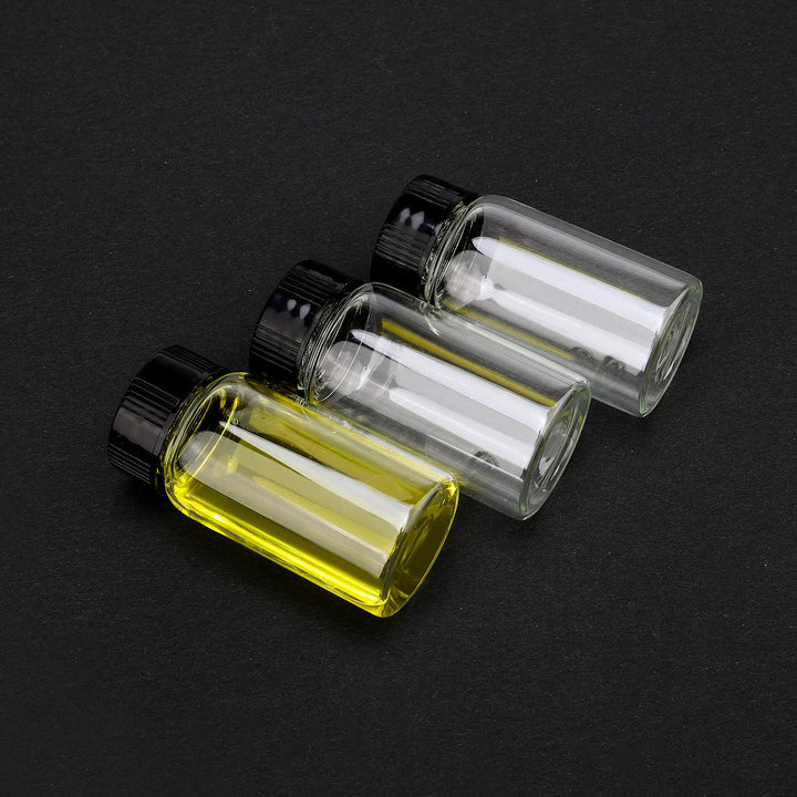 Lab Sample Vials, 36Pcs 20ml Clear Small Glass Vials with Black Screwcap, Liquid Sampling Sample Glass Bottles, Storage Vials for Chemistry Lab Chemicals