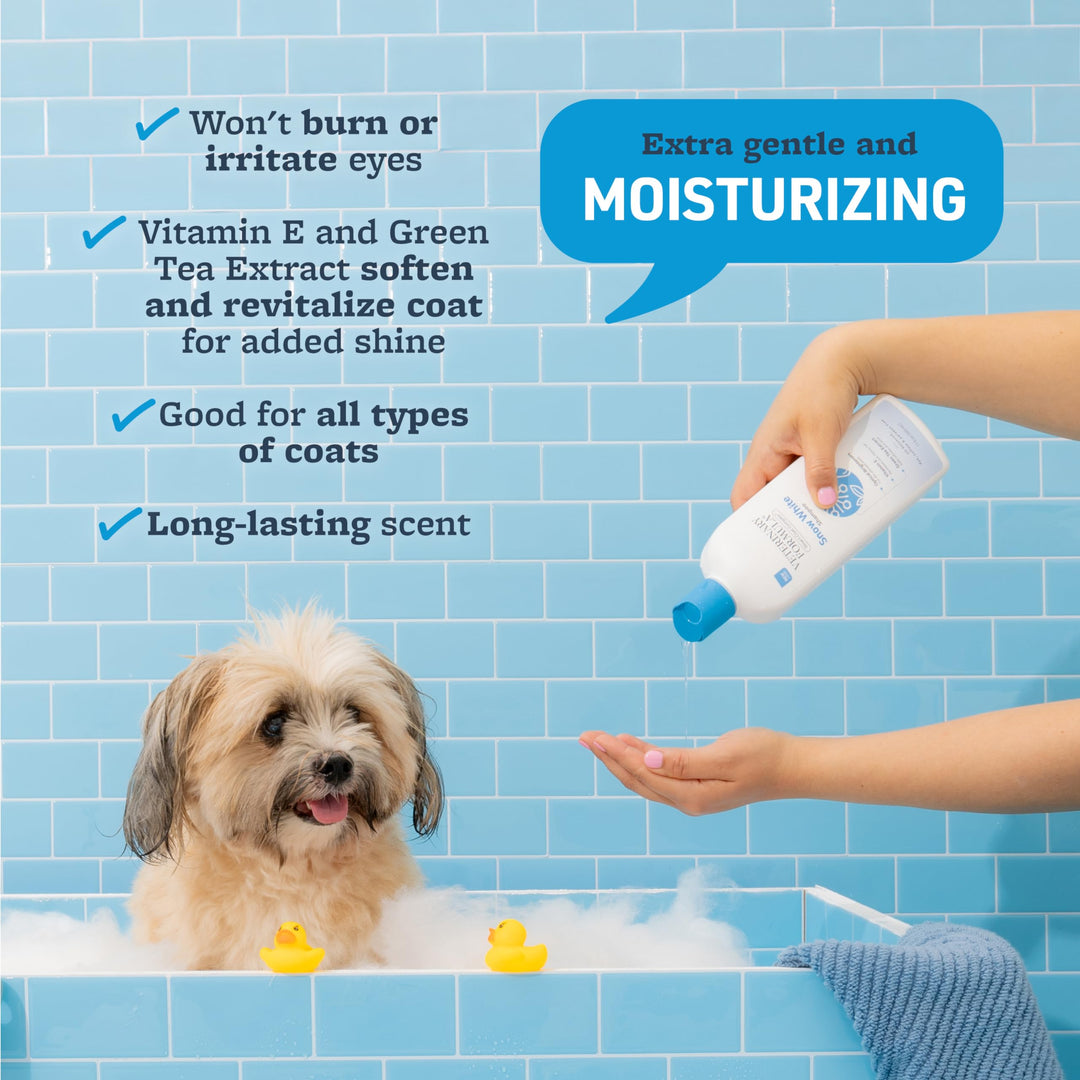 Smart Coat Complex Snow White Shampoo for Dogs and Cats, 17 Fl oz – Gently Remove Stains and Yellowing Without Bleach or Peroxide – Cleans, Deodorizes, and Brightens White Coats
