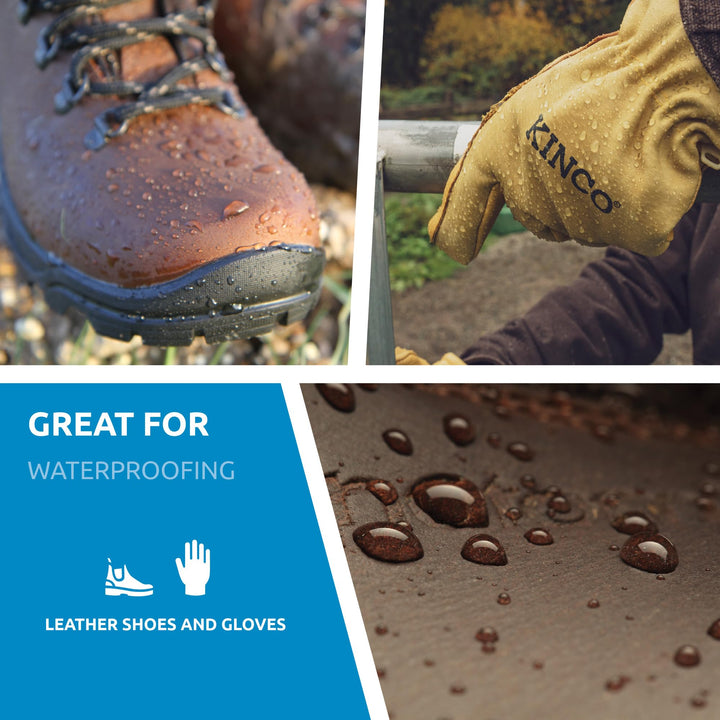 Waterproofing Wax for Leather, Liquid, Restores DWR Water Repellency, Shoe Care, Boot & Footwear Cleaner, Rain Protection, Safe for Gore-Tex