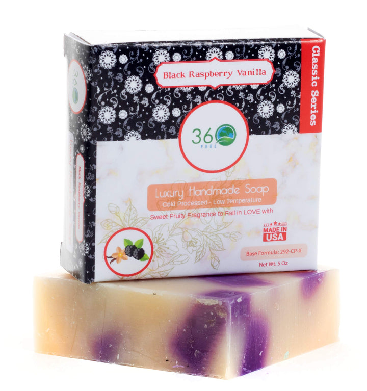 Black Raspberry Soap -5oz Castile Handmade Soap bar -Sweet Fruity fragrance- Pure Essential Oil Natural Soaps- Great as Anniversary Wedding Gifts - Made in USA-Gift ready