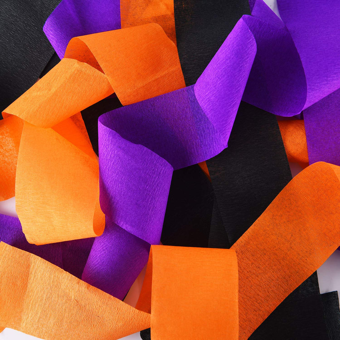 738 Ft Totally Crepe Paper Streamers Halloween Crepe Paper Streamer Roll for Halloween Party Decorations, 9 Rolls