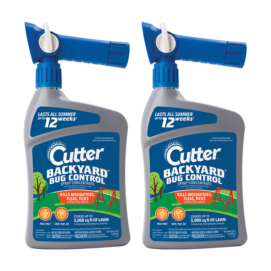 Backyard Bug Control Spray Concentrate (2 Pack), Kills Mosquitoes, Fleas & Listed Ants, 32 fl Ounce
