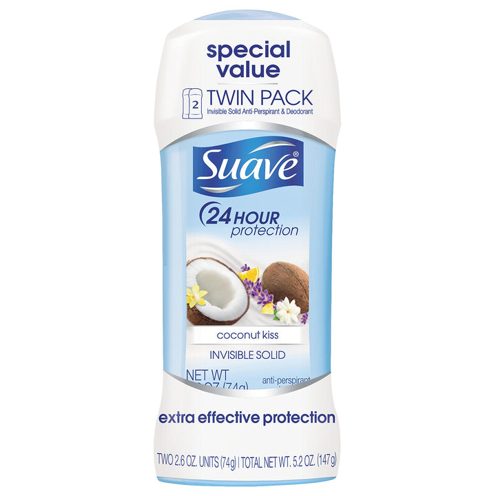 Invisible Solid Antiperspirant Deodorant Coconut Kiss 2.6 oz Twin Pack