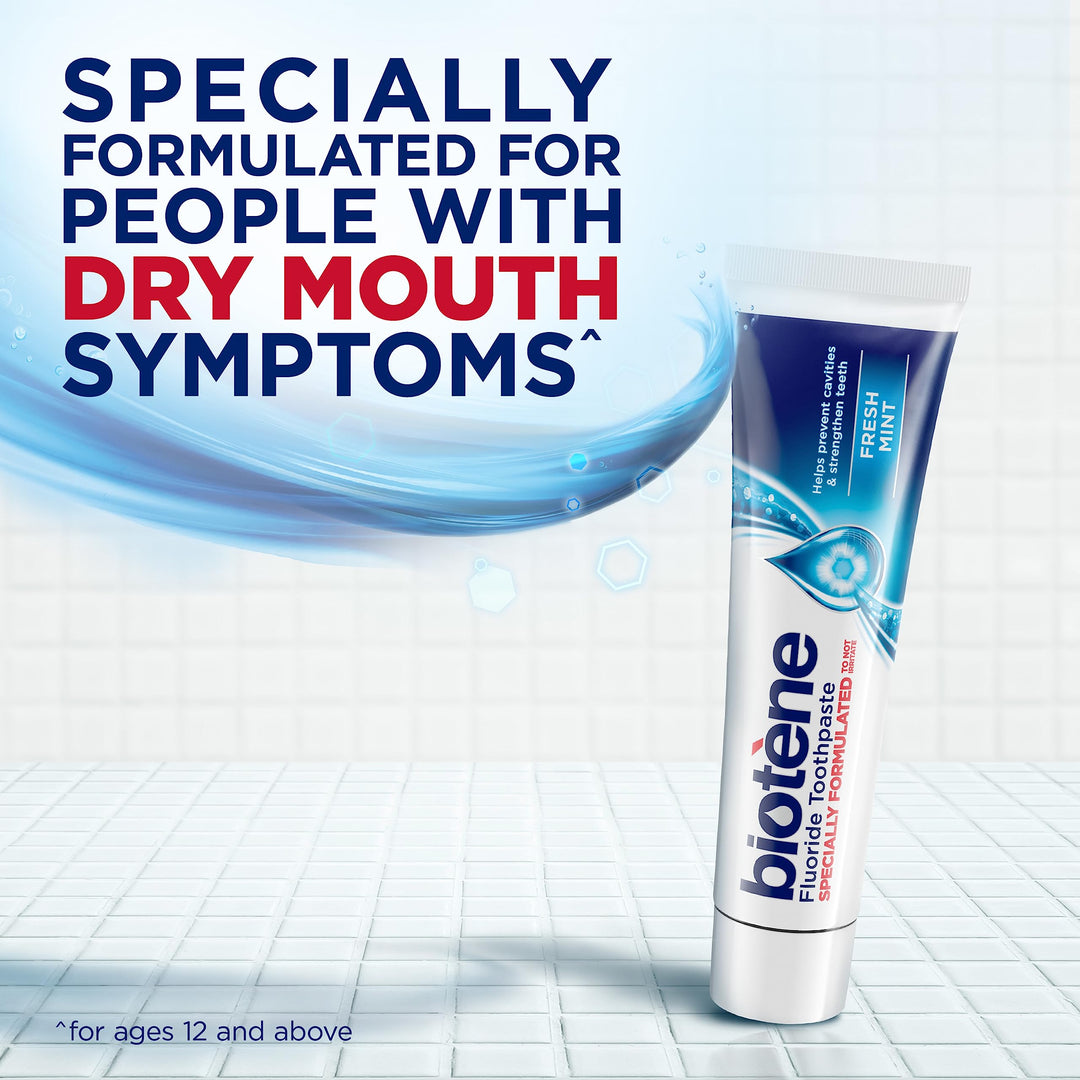 Fluoride Toothpaste for Dry Mouth Symptoms, Bad Breath Treatment and Cavity Prevention, Fresh Mint - 4.3 oz