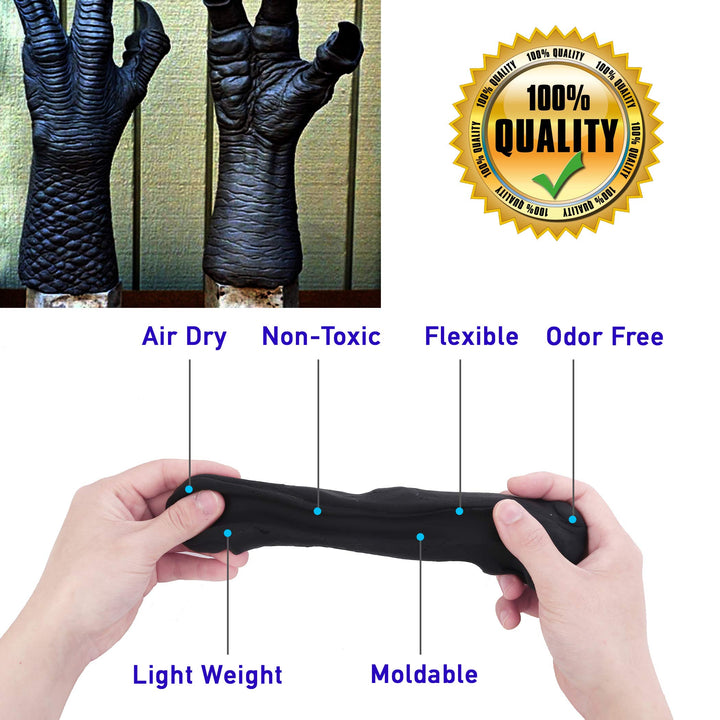 Moldable Cosplay Foam Clay (Black) – High Density and Hiqh Quality for Intricate Designs | Air Dries to Perfection for Cutting with a Knife or Rotary Tool, Sanding or Shaping