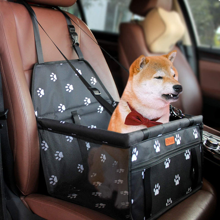 Pet Dog Booster Seat, with Upgrade Support Rod, Breathable and Foldable Pet Car Basket, Pet Dog Car Portable Seat, Suitable for Small and Medium Pets