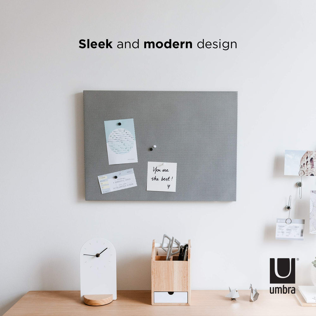 Bulletboard – Cork Board, Bulletin Board and Magnetic Board for walls – Modern Look with Dual Surface Design – Includes 12 Pushpins and 12 Magnets, 21x15 Inches