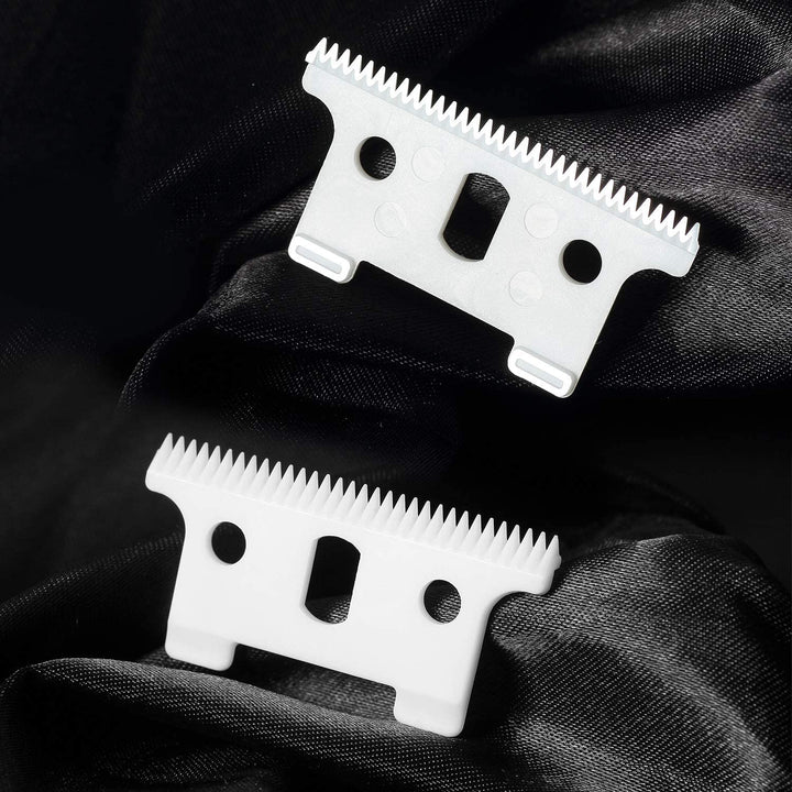2pcs Replacement Ceramic Blade for andis Gtx GTO T-Outliner Trimmer Ceramic movable blade 32 teeth Replacement T Blade (WHITE)