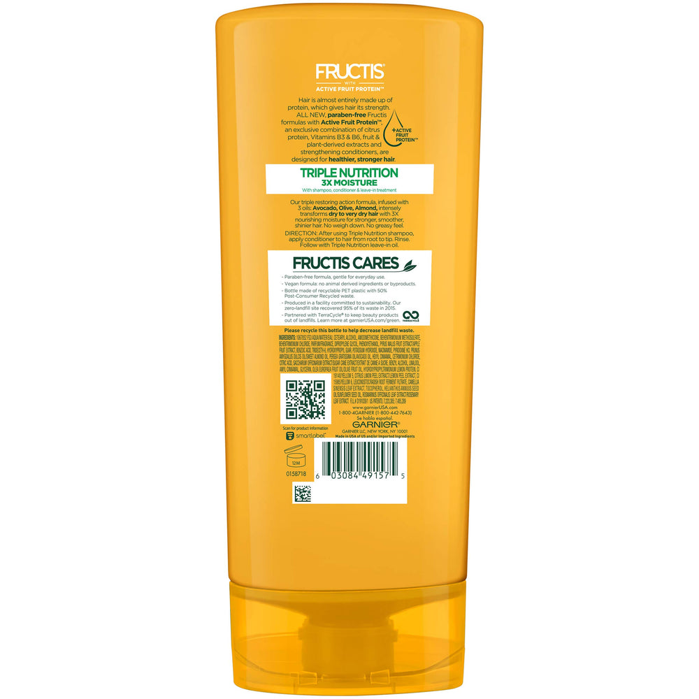 Fructis Triple Nutrition Conditioner, Dry to Very Dry Hair, 21 fl. oz.