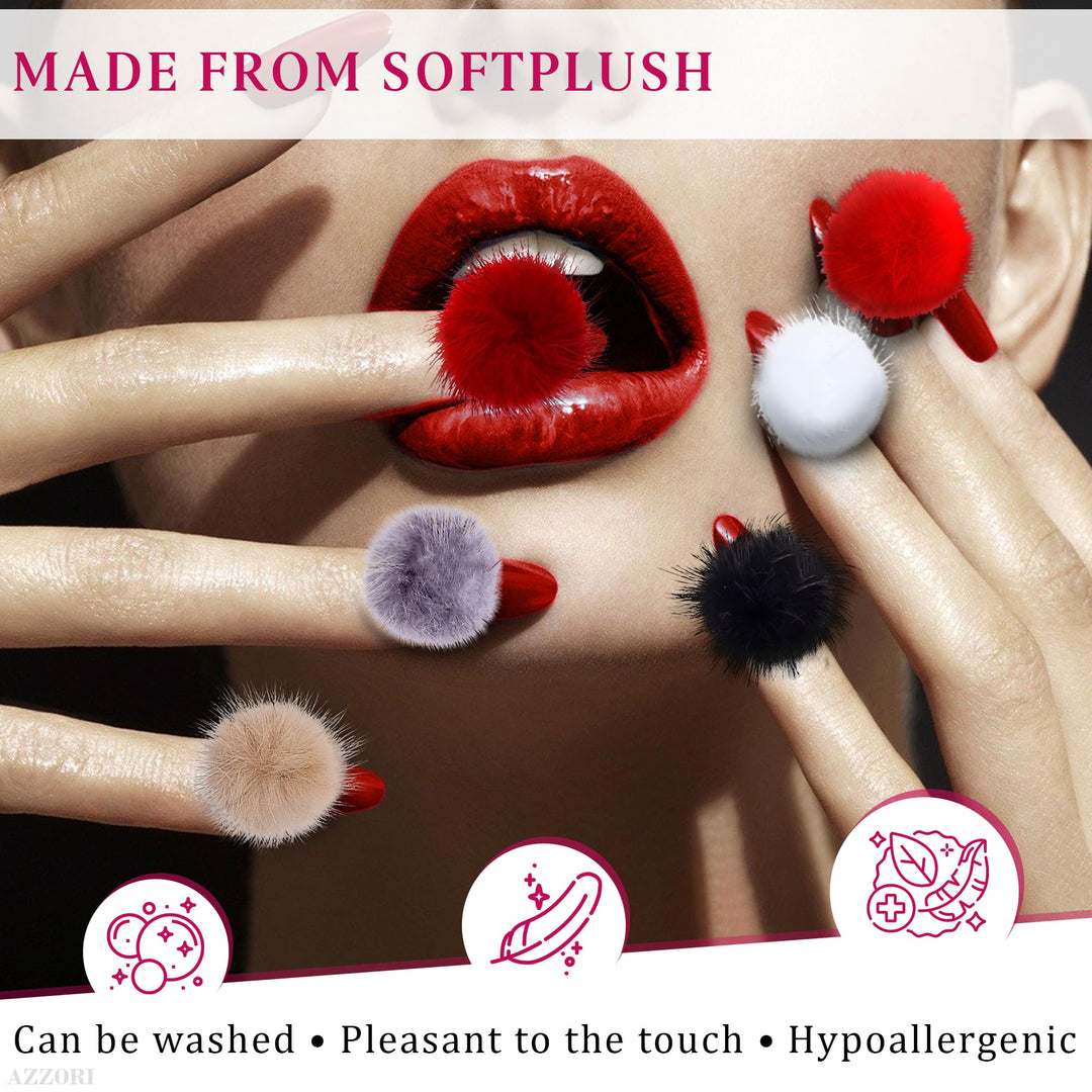 Magnetic Pom Poms for Nails - 24Pcs Fluff Box Nail Magnet Balls 3d Nail Charms Nail Puff Ball Magnet Nail Pom Poms for Acrylic Nails Charms for Nails - Fur Pom Poms Mini Nail Charms 3d Nail Art Charms
