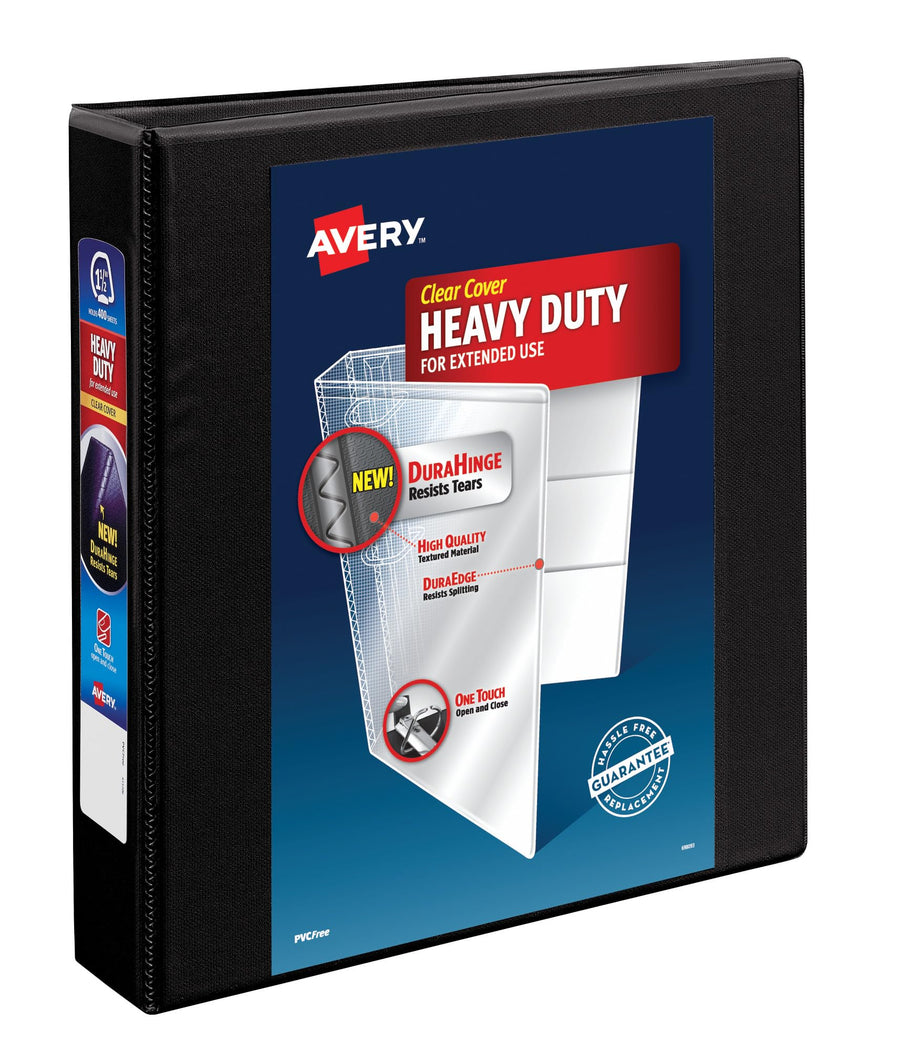 Avery Heavy-Duty View Binder with 1.5 Inch One Touch EZD Ring, Black, 1 Binder (79695)