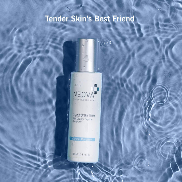 SmartSkincare Cu3 Recovery Spray cools and moistens with droplets of Copper Peptide Complex to comfort tender skin.