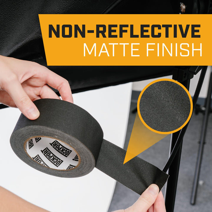 Black Gaffers Tape 3 Pack - 90 Ft x 2 Inch - Waterproof, No Residue, Non-Reflective, Easy Tear - Black Gaffer Tape for Photography, Filming, Stage, Production, and Backdrops