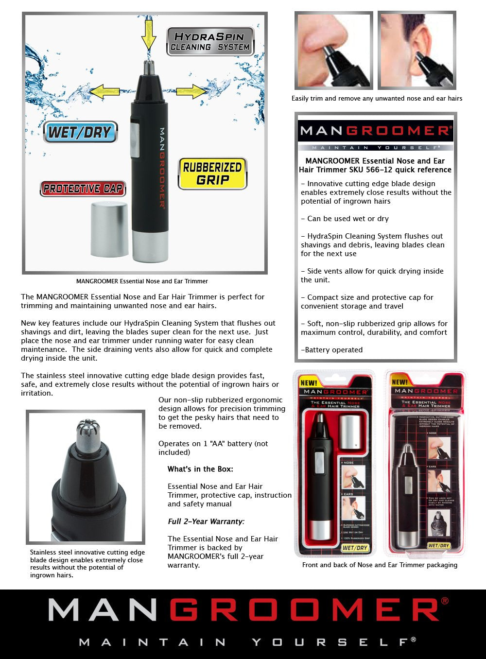 PRO Essential Nose and Ear Hair Trimmer