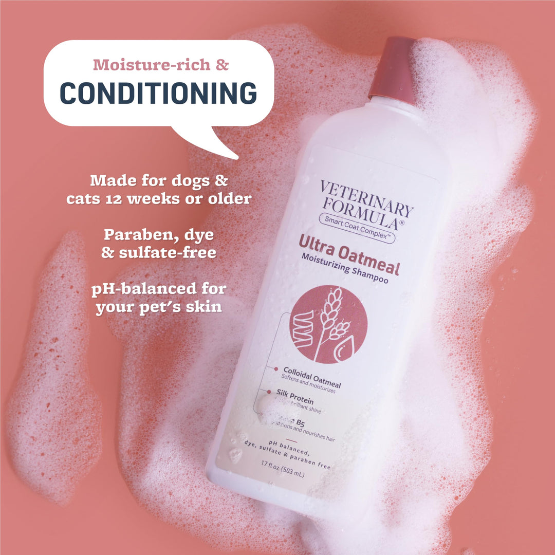 Smart Coat Complex Ultra Oatmeal Moisturizing Shampoo for Dogs, 17 Fl oz – Moisture-Rich, Nourishing Shampoo – Leaves Coat Clean, Soft, Silky, Shiny – Long-Lasting Fragrance