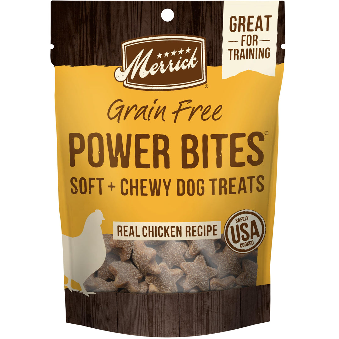 Power Bites Natural Soft And Chewy Real Meat Dog Treats, Grain Free Snack With Real Chicken Recipe - 6 oz. Bag