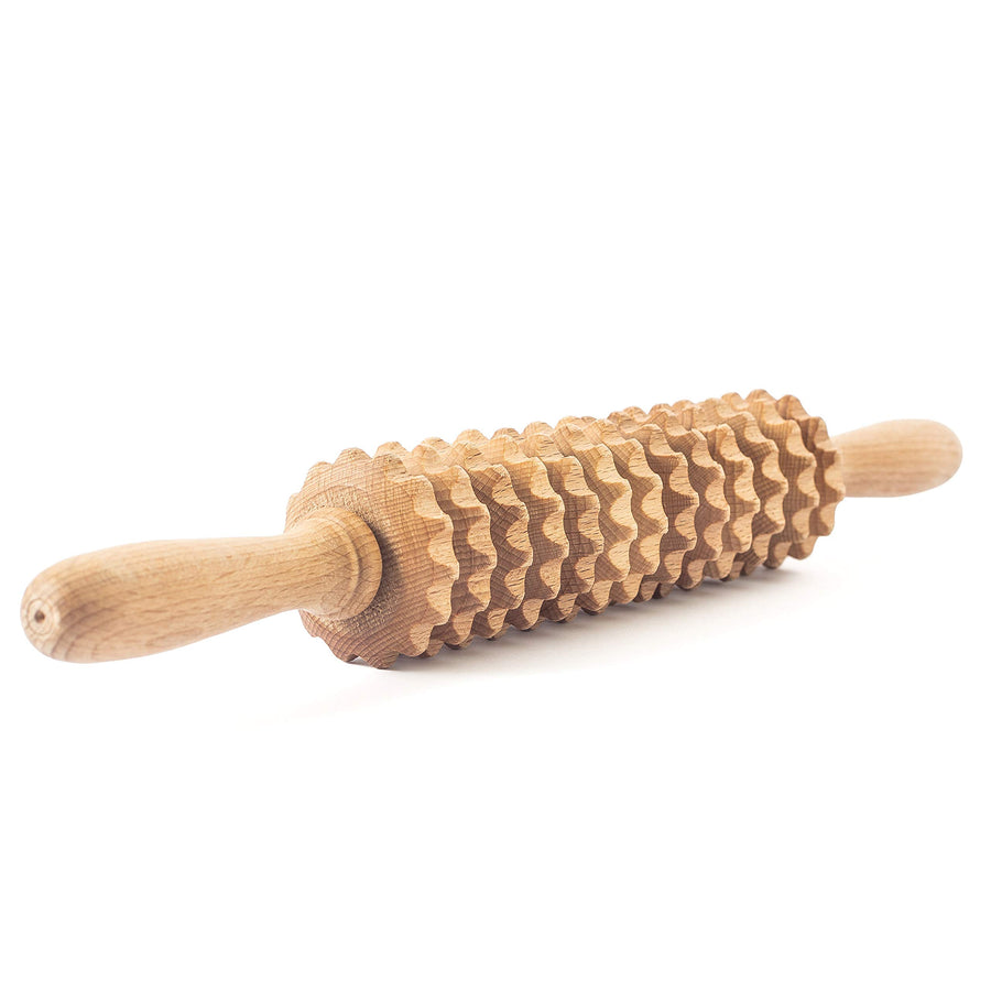 Tuuli Wooden Massage Roller for Waist and Thigh, Multi-Functional Body Roller for Cellulite Reduction and Muscle Tension, Natural Massager for Women and Men (Straight)