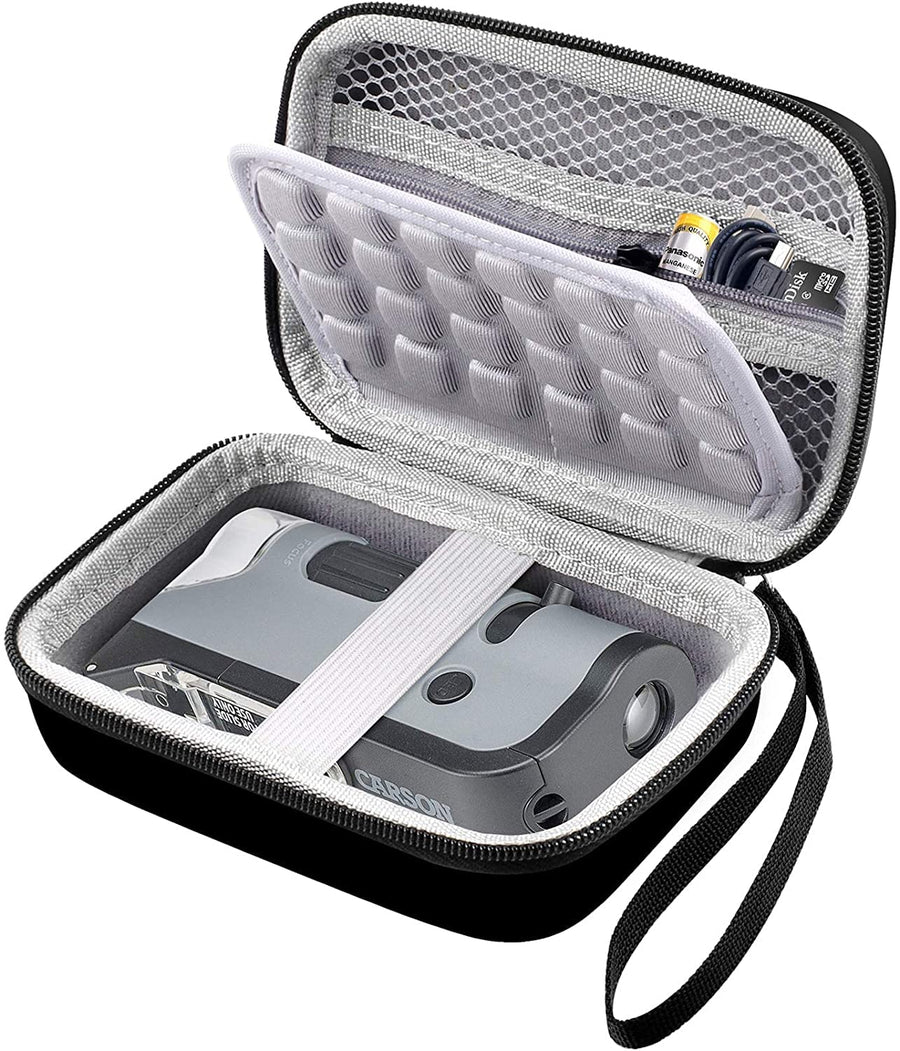 Microscope Case Compatible with Carson MicroFlip 100x-250x/ for Carson MicroBrite Plus 60x-120x LED Lighted Pocket Microscope, Portable Handheld Microscopes Storage Holder Box -Black (Case Only)