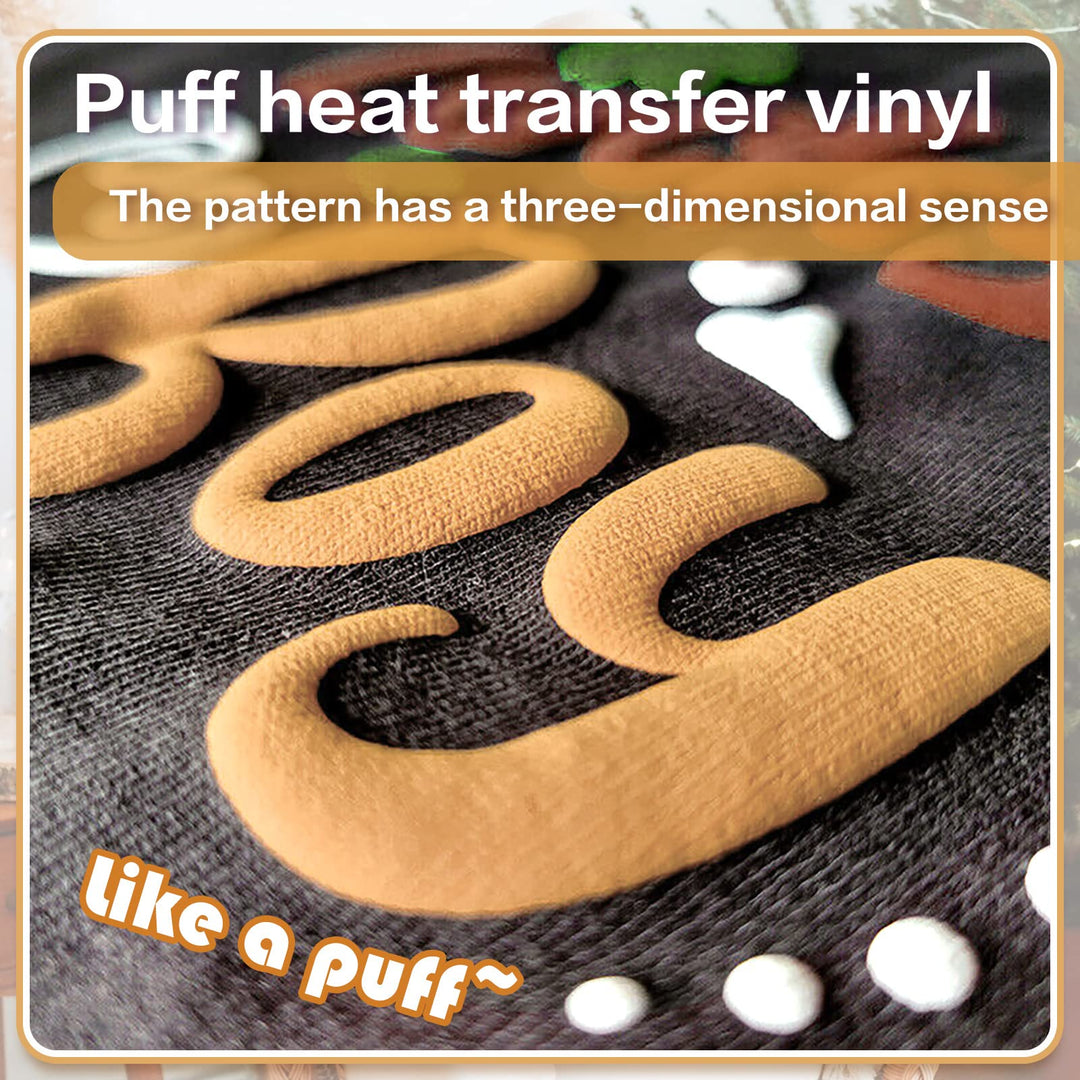 Puff Vinyl Heat Transfer 3D Puff Heat Transfer Vinyl HTV Vinyl for T-Shirts Hat Pillow Hoodie DIY Fabric Supplies (UV Color Changing-3pcs)