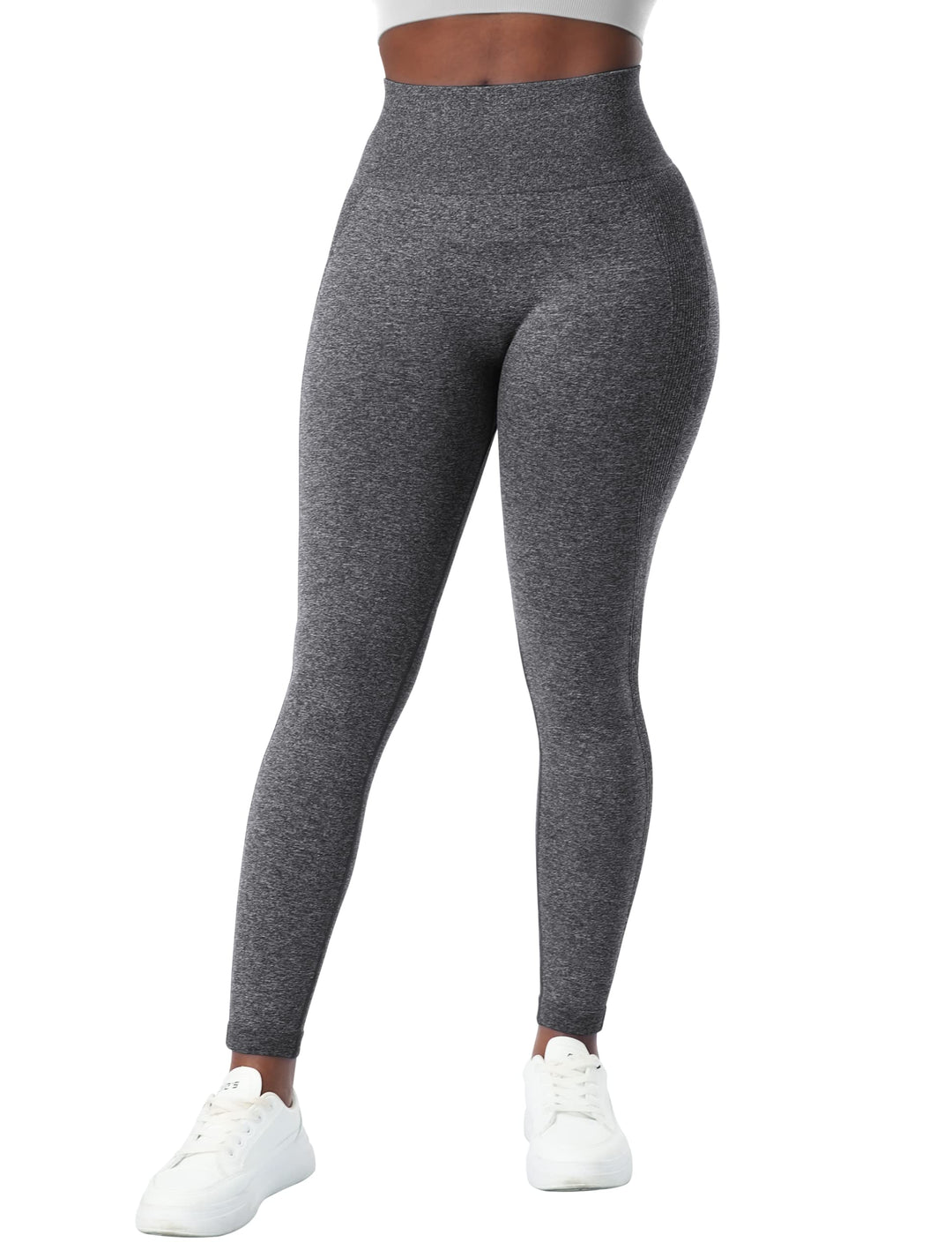 Smile Contour Dark Grey Seamless Leggings for Women High Waist Butt Lift Workout Yoga Pants Scrunch Booty Gym Tights