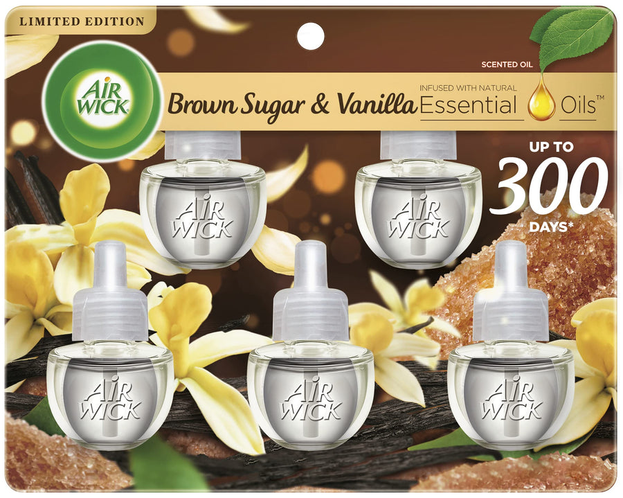 Plug in Scented Oil Refill, 5 ct, Brown Sugar and Vanilla, Air Freshener, Essential Oils, Fall Scent, Fall decor