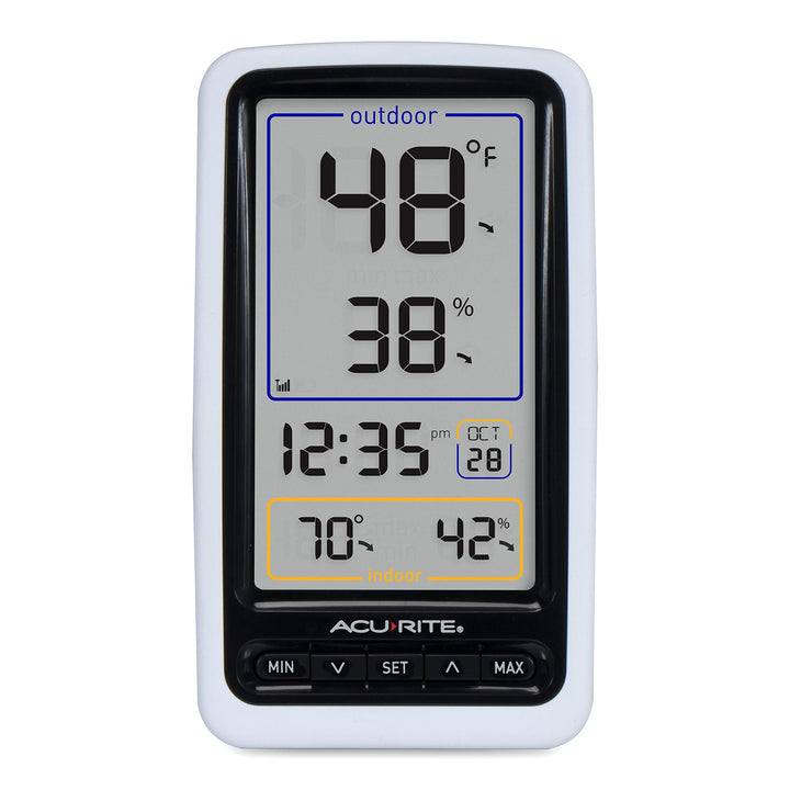 01136M Wireless Thermometer with Indoor/Outdoor Temperature and Humidity, White