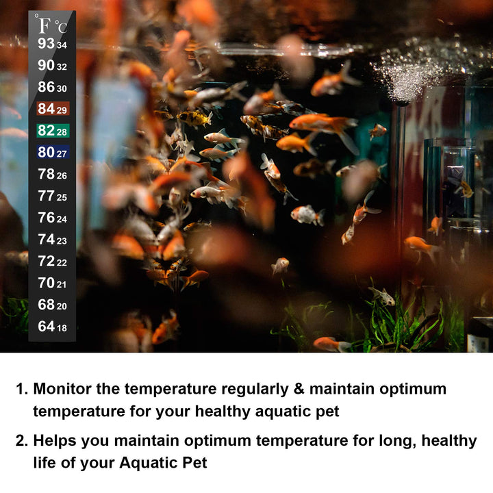 Aquarium Thermometer Sticker Fish Tank Temperature Sticker Brewing Thermometer Strip Adhesive Thermometer Sticker for Fish Tank, Storage Tank, Wine Jar
