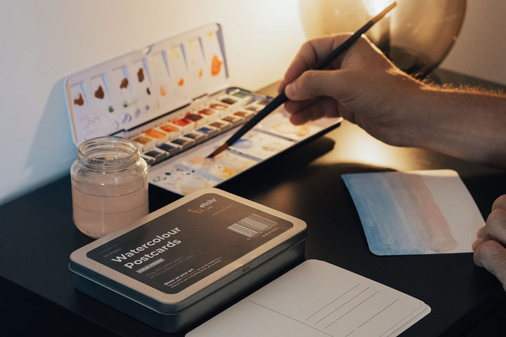 Etchr 25% Cotton Watercolor Postcards - 24 Cold Pressed Watercolor Postcards - 300g Blank Postcards for Mixed Media - Blank Cards for Painting & Art Supplies