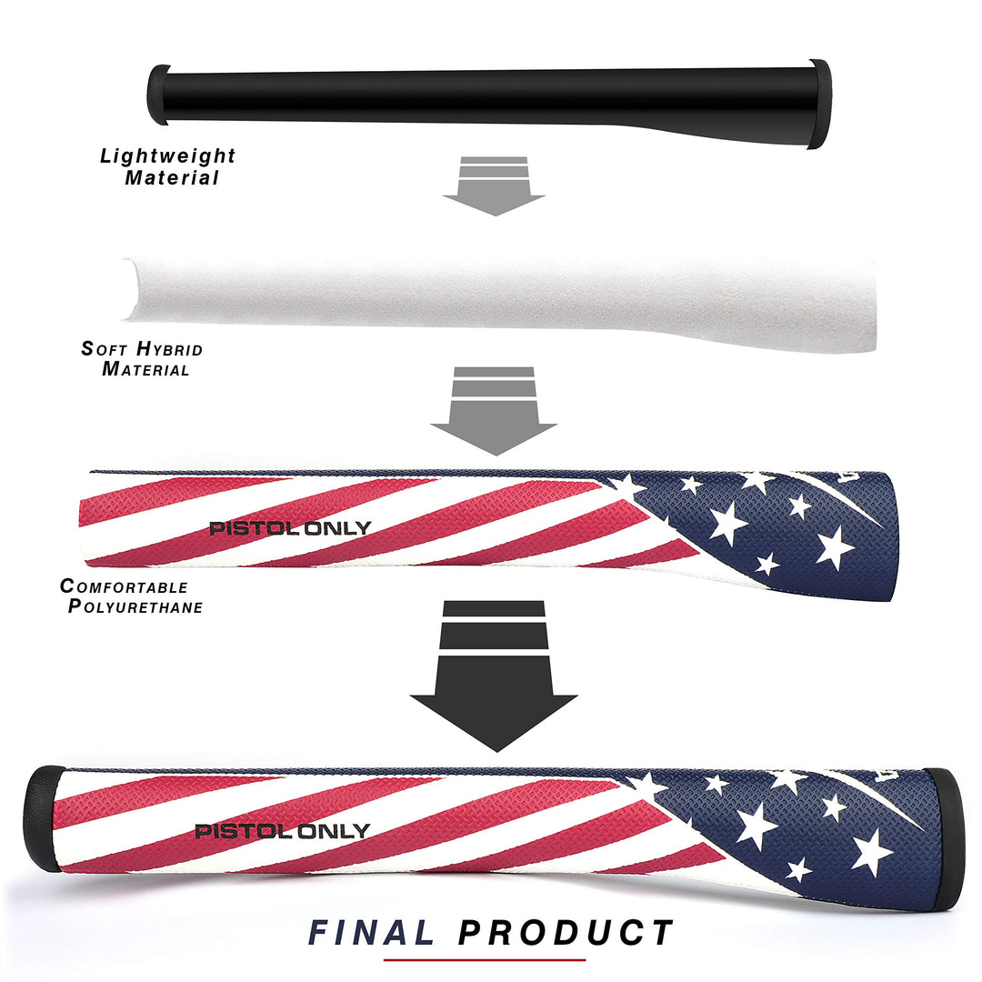 USA Pistol Golf Putter Grip | Comfortable Polyurethane and Lightweight Putter Grips