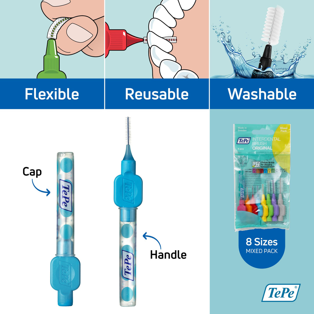 Interdental Brush Original, Soft Dental Brush for Teeth Cleaning, Mixed Pack