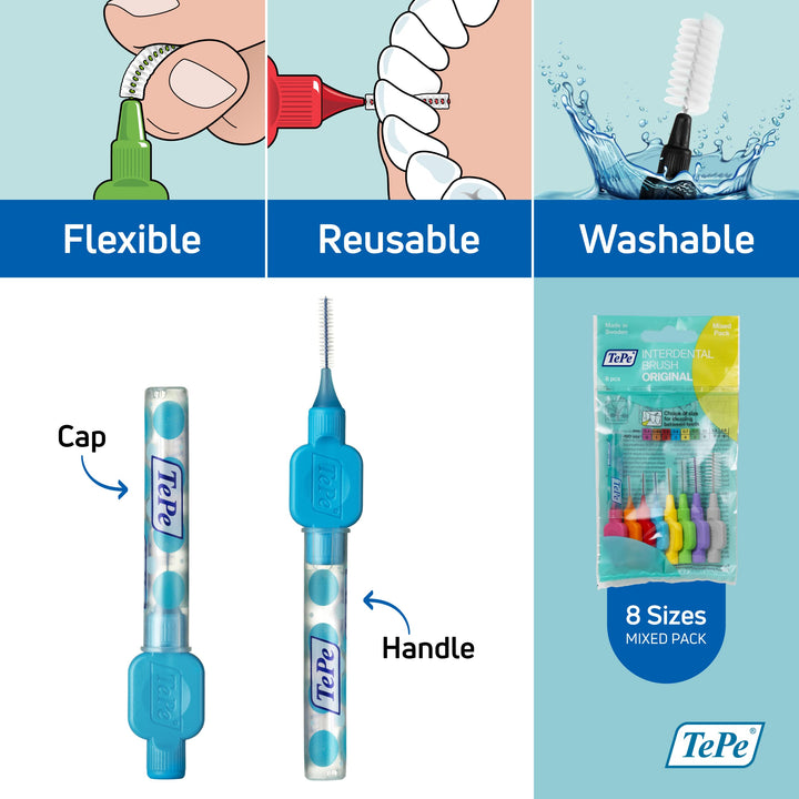Interdental Brush Original, Soft Dental Brush for Teeth Cleaning, Mixed Pack