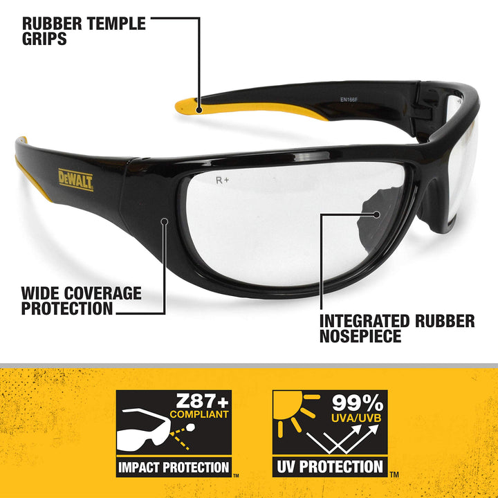 DPG94-1C Dominator SAFETY Glasses, Clear Lens