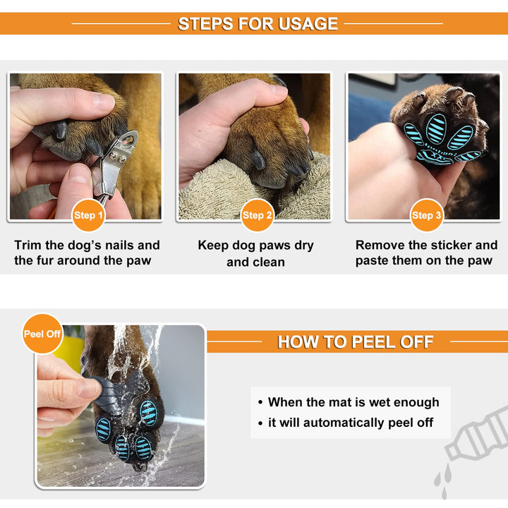 Dog Anti-Slip Toe Grips, Paw Traction Pads for Dogs, Provides Extra Traction and Support for Senior Dogs or Dogs with Weak Paw to Keep Them from Slipping on Smooth Floors, 12 Sets - 48 Pads
